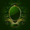 Royal green background with golden frame. Vector Royalty Free Stock Photo