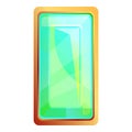 Royal green gem icon, cartoon style