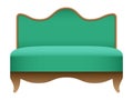 Royal green sofa mockup, realistic style