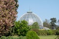 The Royal Greenhouses at Laeken, Brussels, Belgium, composed of a complex of a number of greenhouses.