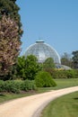 The Royal Greenhouses at Laeken, Brussels, Belgium, composed of a complex of a number of greenhouses.