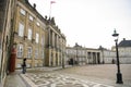 Royal Guard, Den Kongelige Livgarde at Royal Amalienborg Palace in Copenhagen, Denmark. February 2020 Royalty Free Stock Photo