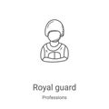 royal guard icon vector from professions collection. Thin line royal guard outline icon vector illustration. Linear symbol for use