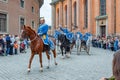 The Royal Guards Ceremony at the Royal Palace of Stockholm, part of the preserved historical tradition Royalty Free Stock Photo