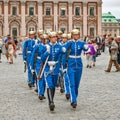 The Royal Guards Ceremony at the Royal Palace of Stockholm, part of the preserved historical tradition Royalty Free Stock Photo