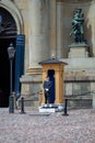 Royal guardsman on guard at Swedish Royal Palace Royalty Free Stock Photo