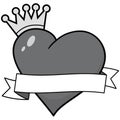 Royal Heart with Banner Illustration