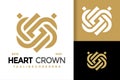 Royal Heart Crown Logo vector icon illustration