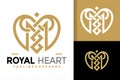 Royal Heart Letter M Logo vector icon illustration