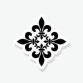 Royal heraldic cross, Cross of Lilies sticker icon Royalty Free Stock Photo