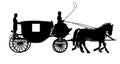 Horse carriage silhouette Royalty Free Stock Photo