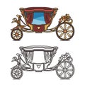 Royal horse chariot for travel or vintage carriage