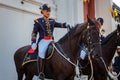 Royal Horse Guards at the Grand Palace in Bangkok Royalty Free Stock Photo