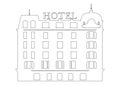 Royal Hotel Sticker on white background. Black and white hotel icon