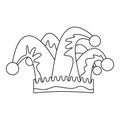 Royal jester hat icon, outline style