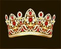 royal jewelry shiny gold crown with gems and rubies