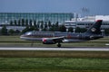 Royal Jordanian plane taxiing in airport