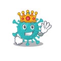 The Royal King of corona zygote virus cartoon character design with crown