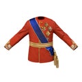 Royal King Costume on White 3D Illustration