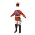 Royal King Costume on White 3D Illustration