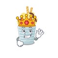 The Royal King of ice cream banana rolls cartoon character design with crown