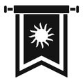 Royal knight flag icon, simple style