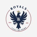 Royal letter emblem with Crowned American Eagle Royalty Free Stock Photo