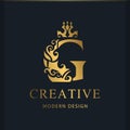 Royal Letter G Design. Luxury Logo Template. Gold Monogram. Creative Emblem For Business Sign, Badge, Crest, Label, Boutique Brand