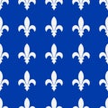 Royal lily seamless pattern. Canadian province of Quebec background. Fleur de lis Vector template for wrapping paper