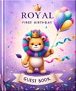 Royal Lion Cub First Birthday Celebration Guest Book
