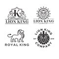 Royal Lion King logo design inspiration - Vector Royalty Free Stock Photo