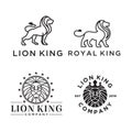 Royal Lion King logo design inspiration - Vector Royalty Free Stock Photo