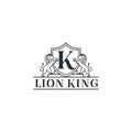 Royal Lion King logo design inspiration - Vector Royalty Free Stock Photo