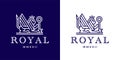 Royal lion logo line icon