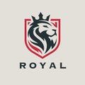 Royal lion shield logo Royalty Free Stock Photo