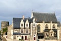 Royal lodge and ramparts of the castle of Angers on the edge of the Maine River Royalty Free Stock Photo