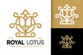 Royal lotus drop logo vector icon illustration