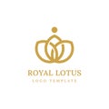 Royal lotus line logo design