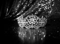Royal luxury crown on red background. Princess and Queen. Black and white Royalty Free Stock Photo