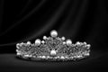 Royal luxury diadem with crystals, diamonds. Treasure