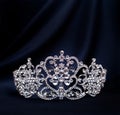 Royal luxury diadem with crystals, pearls ad diamonds. Success