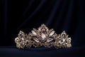 Royal luxury diadem with crystals, pearls ad diamonds. Success