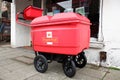 Royal Mail, four wheeled delivery trolley, with capacity for postal staff to deliver parcels