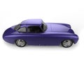 Royal metallic purple vintage sports race car - side view