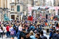 The Royal Mile in Edinburgh during the Fringe Festival 2018 Royalty Free Stock Photo