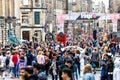 The Royal Mile in Edinburgh during the Fringe Festival 2018 Royalty Free Stock Photo