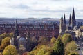 Royal Mile running beside Princes Street Park, Edinburgh, Scotland