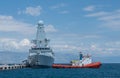 Royal Navy Destroyer HMS Duncan berthed in Corfu Royalty Free Stock Photo