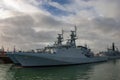 Royal Navy Offshore Patrol Vessels docked at Portsmouth Naval Base