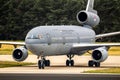 Royal Netherlands Air Force KDC-10 tanker aircraft, now flying for Omega Aerial Refueling Services, at Eindhoven Air Base. The